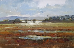 Oil |21x31 cms |The Upper Reaches, Holes Bay, Poole Harbour | © Copyright 2022 Roger Dell Seddon