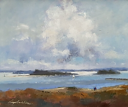 Framed Oil on panel |Image  31x36 cms |View from Shipstal Point, Poole Harbour. | © Copyright 2022 Roger Dell Seddon