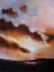 Oil on canvas |102cm x 76cm |Sky on Fire | © Copyright 2022 Roger Dell Seddon